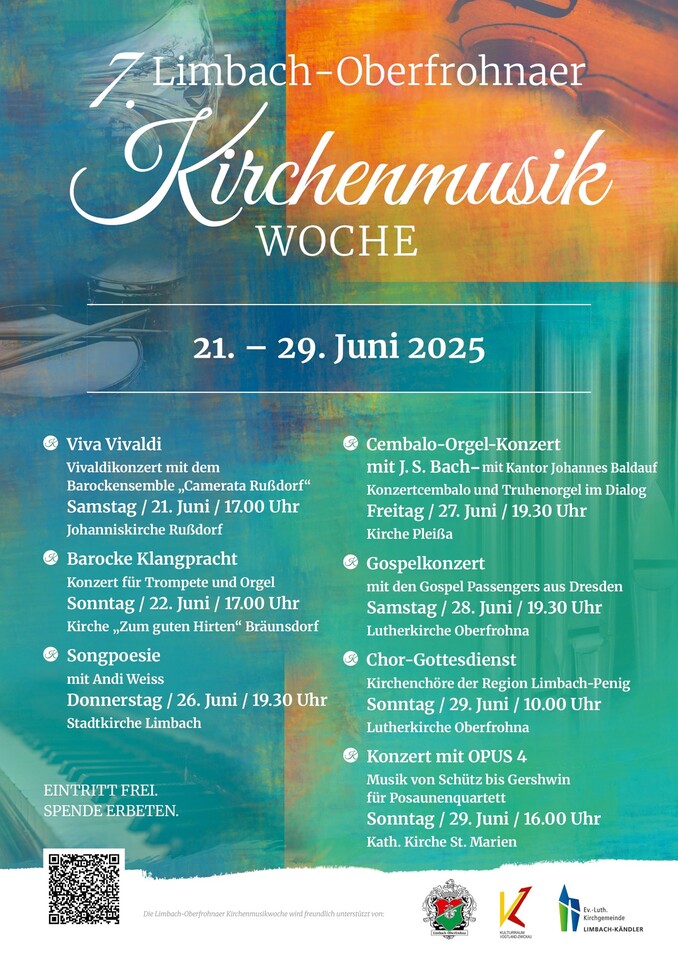 Plakat mit Veranstaltungen zur Kirchenmusikwoche
