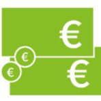 grünes Icon mit zwei Gelscheinen und zwei Geldmünzen