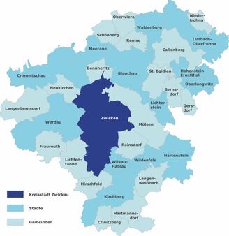 Karte Landkreis Zwickau