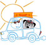 Grafik Urlaubsreise mit Hund