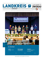 Titelseite mit dem Foto von drei Gem&auml;lde der aktuellen Ausstellung im Verwaltungszentrum Werdau
