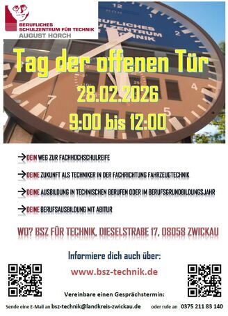 Plakat Tag der offenen T&uuml;r 2026 BSZ August Horch